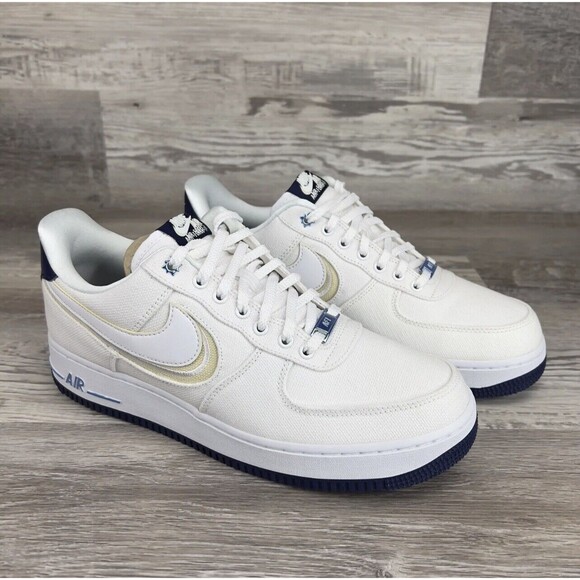 Nike Air Force 1 Low PRM White Fossil Premium Blue NEW DB3541-100 Mens Size 11.5 - Picture 7 of 12